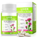 肝脏更新 清洁除毒, Liver Cleanse Detox 及维修与支持 \\ 70 Capsules\ Herbal liver Health 补充 牛奶 奶味 Dandelion Root 配有 9 种草本矿物 男女