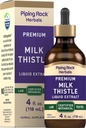 Piping Rock Milk Thetle 提取液滴 QQ 4 Fl Oz Herb Tincture 补充 QQ 酒精自由 QQ 蔬菜自由 NAN GMO, Gluten Free