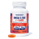 海洋蓝 Omega 3,2100 与 CoQ10 QQ三强鱼油 Combo 补充 QQ 1350MG EPA 650MG DHA 150MG DA 与 150MG CoQ10 橙色 Flavor QQ 心脏支持 90软胶