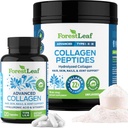 林叶科拉根补充剂- 2- in-1 水解科拉根 Peptides Power and Collagen Pills- 草药Bovine Collagen for Women and Collagen for Men