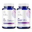 Biocidin G.I. Detox+ Gentle Binder & Liver GB+ Gallbladder Liver 支持 - 帮助优化毒素去除和脂肪消化 - 激活的炭炭,Zeolite, TUDCA & Bitter Herbs(2种产品)
