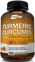 营养弗赖尔涡轮曲霉素与生物丙烯-1300mg,180 Capsules - 95% 标准化的Crucuminoids 涡轮曲霉素与黑辣椒混合提取物,用于最佳吸收 - 180 Capsules