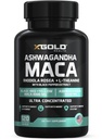 Ashwagandha 5000mg + Maca 根黑,红,黄4000mg,Rhodiola & L-Theanine: 30:1 提取 Ashwagandha Capsules, 20:1 提取 Maca 根黑 - 男女补编