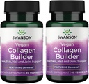 Swanson Vegan Collagen Builder - Feature Dermaval - 头发,皮肤,钉子健康 - 60 Veg Caps(2包)
