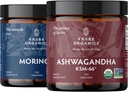 TRIBE ORGANICS 耐力Duo:有机KSM-66 Ashwagandha + 有机莫林加 - Vegan Capsules - 2个月供应 - 脑功能,焦点,Mood支持,能量和力量