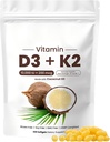 Nature speaking Vitamin D3 K2 10000 IU, 2-in-1 椰油软胶 配有 10000 IU VIT D3 + 200 MCG 维生素 K2 配有 Bone, Immune & Heart Support QQ 易吞, Non-GMO, 300 软胶