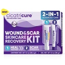 Cicatricure Skin Recovery Kit:高级Scar Gel和开放伤者护理抗生素膏、减少伸缩标记、外科和Acne刀疤、治疗切片和烧伤,每个成人和儿童1 oz