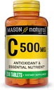 MASON 天然维生素C 500毫克 -- -- 支持健康免疫系统、抗氧化剂和基本营养剂,250片