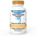 DrFormulas 2000mg 与环保局和DHA合作的三重优势Omega 3鱼油,180 Burpless软胶