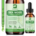 Sea Moss液滴 - 爱尔兰有机海 Moss Gel 配有Spirulina, Bladderwrack, Burdock Root, Seamoss Gel 联合,解毒清洁和消化支持补充 - 2 Fl Oz, Vegan
