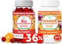 Lunakai维生素B12和维生素E Gummys Bundle - 成人能量支持和骨质健康3000 mcg Gummys - 250 mg 1000 iu 天然VIT E + C 补充剂