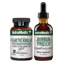NutraMedix脑支持包 - 包括Artic Krill油软胶和Burbur Pinella液滴,用于认知健康、解毒和脑支持 - 2-认知支持补充包