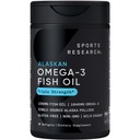 体育研究三强 Omega 3 来自野生阿拉斯加波洛克的鱼油 1250mg - 与Omega-3 EPA & DHA 配套的无鱼油补充剂 - 可持续来源,非GMO,Gluten Free - 30 Softgels