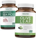 Sea Moss & Olive Leaf Extract (1-Month Supplement) 橄榄 Moss Blend - 有机爱尔兰海 Moss - Raw Vegan 补编(60 Caps) & 橄榄叶提取 超强:20% Oleuropein - 蔬菜(120 Caps)