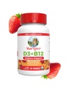 MaryRuth Organizations的维生素D3 B12 Gummys = USDA Official = 2个月供应 = 维生素D和B12 成人与儿童维生素补充物 = 骨健康 = 健康能量水平 非GMO = 60 服务