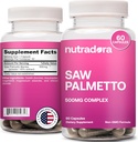 Saw Palmetto for Women - Natural DHT Blocker 头发生长药用有机Saw Palmetto 提取贝里什支持激素平衡和尿道健康 纯Saw Palmetto 女性头发流失药 - 60药