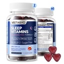 Melatonin Free 5-HTP GABA 补充 成人和孩子们的Gummys 12+ 配L-Theanine,镁Glycnit,L-Tryptophan,Apigenin - 无糖,草莓Flavor,Vegan,120 Counter
