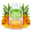 Parker Naturals Wild Lettuce 抽取 & California 罂粟种子补编, 2 Way Premium 强度草药补编 健康睡眠和救济支持, 120 Capsules