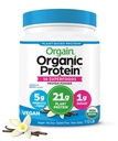 Orgain 有机维冈蛋白 + 50 超级食品 粉末 香草豆 - 21g 植物基蛋白 8g Prebiotive Fiber, 无乳糖成份, Gluten Free, 无添加糖, 1.12 磅(包装 May Vary)