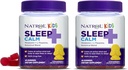 Natrol Kids Sleep+ calm, Melatonin and L-Theanine, Sleep Aid Gummys with Botancial Blends, 百分百无毒, 60 Counter (Pack of 2).
