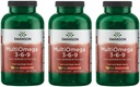 Swanson MultiOmega 3-6-9 - 非GMO Flax Oil, Borage Oil, ' &'鱼油盖 - 支持心血管健康的基本脂肪酸 ' &'脑健康 - (220 Softgels, 2400mg service) 3瓶