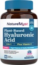 Hyaluronic Acid 补充剂,配有维生素C,250mg 植物基HA,90 Vegan Caps,用于皮肤和眼睛,Collagen生产,易吸收