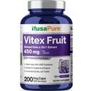 NusaPure Vitex Chasteberry 水果 20:1 提取物,450毫克等效于9,000毫克的 Vegan Capsules - 非GMO, Vegan 饮食补充品