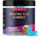 Totaria Creatine Monohydrate Gummys for Men and Women 5000mg 免糖前工作补充Creatine for Muscle strong,肌肉构建器,能量靴,维根,蓝莓火焰,120 Counter