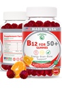 Lunakai USA 制造维生素B12 成人葡萄酒50+,Non-GMO B12 能源与生命力靴,美味橙汁,60厘米
