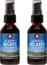 WishGarden Herbs Sleepy Nights 草药睡眠支持+ 严肃放松自然放松肌肉补充(2-2oz Bundle)