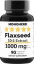 MONOHERB Flaxseed 提取 1000 毫克 - 90 个蔬菜笼盖