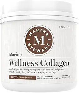 Martha Stewart Collagen Peptides Powder - 女性多科拉根 – 皮肤、头发、钉子和骨强的多科拉根 – 15g蛋白 → 咖啡 → 25 服务