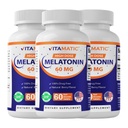 维生素Melatolin 60毫克快速溶解片 - 60 Vegan 天然贝里氟化片 - 非哈比特成型 - 非GMO, Gluten Free (3瓶)