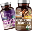 1号营养 N1N Premium Mushroom Complex [10X 强力Mushrooms]和镁 Citrate [200mg], 2 Pack Bundle