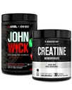 Jacked Factory X John Wick - Wick Mode Pre Workout 粉末(大坂樱桃花,40种服务品) & Creatine Monohydrate 粉末(无味,30种服务品)