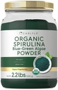 卡莱尔有机螺旋藻(Carlyle Organical Spirulina Powder 2.2 lbs) 蓝色绿藻(Blue Green Algae)  per 8g Spirulina per service | Vegan, Non-GMO, Gluten Free Supplement