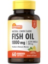 Sundance Fish Oil 1000mg → 60 Softgels → 天然柠檬火焰 → 与活跃的Omega-3 → Non-GMO和Gluten Free Supplement