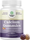 含有维生素D3的高吸附性钙Gummys -- -- 成人的美味钙500毫克Gummys -- -- 骨质健康与免疫支持的蔬菜和维生素D补充剂Gelatin-Free 60ct(1包)