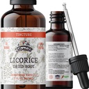 Licorice Tincure, 有机液提取物(Glycyrrhiza Glabra) 干根, 草药补充剂, 冷椒有机蔬菜中的非GMO 2 oz, 670 mg
