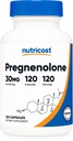 Pregnenolone 30mg, 120 Capsules - 非GMO, Gluten Free, 蔬菜卡普尔