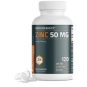 Bronson Zinc 50 MG 高潜力支持皮肤健康-非GMO,120个蔬菜片