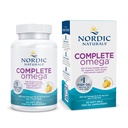 北欧自然公司 完整 Omega, Lemon Flavor - 60 Soft Gels - 565 mg Omega-3 - EPA & DHA 配有添加GLA - 健康皮肤,认知,阳性Mood - 非GMO - 30 services