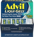 Advil Liqui-Gels Pain Reliver/Fever Reductioner,溶液化的Ibuprofen 200mg,2/Packet,50 Packets/Box (016902)