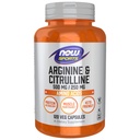 NOW 运动营养,Arginine & Citrulline 500 mg/250 mg,氨基酸,120 Veg Capsules