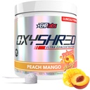 EHP Labs OxyShred Pre Workout Powder - L Glutamine & Acetyl L Carnitine的预工作粉, 能量靴饮料 - 桃芒果, 60种服务