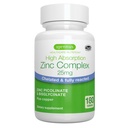 Igennus Clean Chelate Zinc 25 mg with c铜, 完全反应的 Piclinate & Bisglycnate, 高吸收复合物, 女性和男性补充, 实验室验证, 非GMO, Immune & Skin Support, 6个月供应