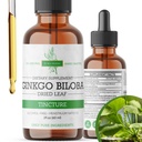 Ginkgo Biloba 提取液体 2 Fl Oz,大脑功能和记忆支持的补编,无酒精,Vegan - 2 Fl Oz
