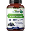Zazzzee USDA 有机比尔贝里 20:1 提取,6000 mg 强度,120 Vegan Capsules, 4个月供应,标准化和集中 20X 提取,100% 蔬菜,全自然,非GMO,在美国制造