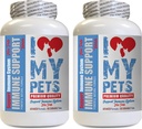 我爱我的PETS LLC 狗免疫健康 - PET 免疫支持 - 狗和猫 - 助推 - 健康 - 狗联赛的涡轮 - 120 治疗(2瓶)