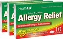 健康A2Z®过敏救济 10mg Cetirizine 全天过敏救济 室内和室外救济 ichy Throat,喷嚏, Runny Noss (10 Counts (Pack of 3))